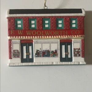 Antique ornament of the Woolworth  store building Holiday Ornament
